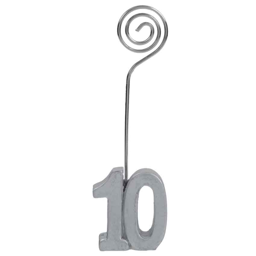 Fotohalter,Kartenhalter,Zahl 10,10. Jubiläum,10. Geburtstag,10 Jahre,silber,Notizhalter,online kaufen,Tischkartenhalter%0d%0a