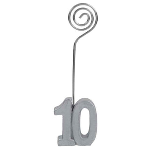 Fotohalter,Kartenhalter,Zahl 10,10. Jubiläum,10. Geburtstag,10 Jahre,silber,Notizhalter,online kaufen,Tischkartenhalter%0d%0a