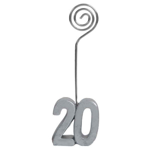 Fotohalter,Kartenhalter,Zahl 20,20. Jubiläum,20. Geburtstag,20 Jahre,silber,Notizhalter,online kaufen,Tischkartenhalter