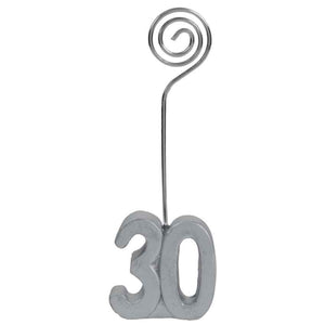 Fotohalter,Kartenhalter,Zahl 30,30. Jubiläum,30. Geburtstag,30 Jahre,silber,Notizhalter,online kaufen,Tischkartenhalter