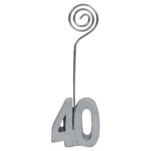 Fotohalter,Kartenhalter,Zahl 40,40. Jubiläum,40. Geburtstag,40 Jahre,silber,Notizhalter,online kaufen,Tischkartenhalter