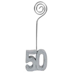 Fotohalter,Kartenhalter,Zahl 50,50. Jubiläum,50. Geburtstag,50 Jahre,silber,Notizhalter,online kaufen,Tischkartenhalter