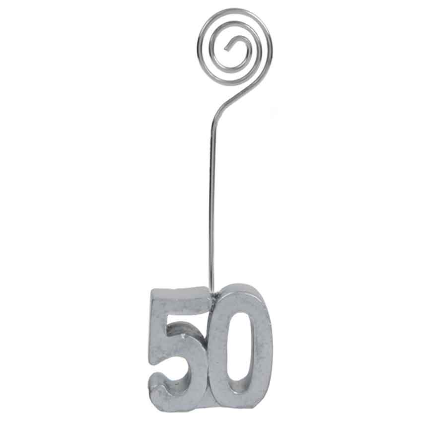 Fotohalter,Kartenhalter,Zahl 50,50. Jubiläum,50. Geburtstag,50 Jahre,silber,Notizhalter,online kaufen,Tischkartenhalter