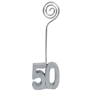 Fotohalter,Kartenhalter,Zahl 50,50. Jubiläum,50. Geburtstag,50 Jahre,silber,Notizhalter,online kaufen,Tischkartenhalter