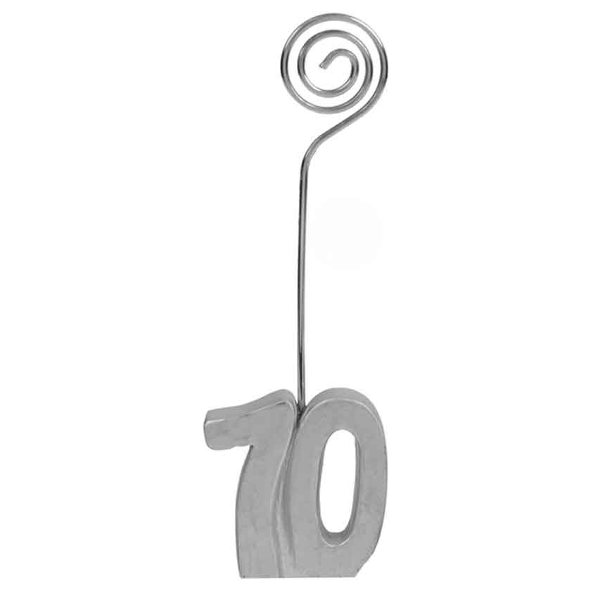 Fotohalter,Kartenhalter,Zahl 70,70. Jubiläum,70. Geburtstag,70 Jahre,silber,Notizhalter,online kaufen,Tischkartenhalter