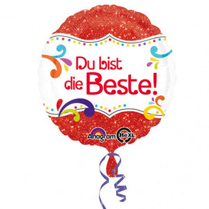 Folienballon rund "Du bist die Beste"