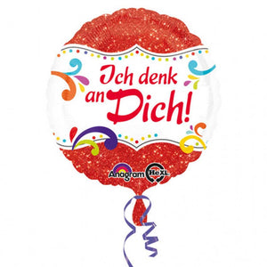 Folienballon rund "Ich denk an Dich"