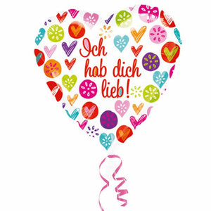 Folienballon Herz "Ich hab dich lieb"