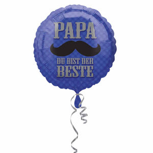 Folienballon rund blau "Papa du bist der Beste" a-3375001