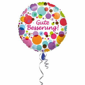 Folienballon rund bunt "Gute Besserung"