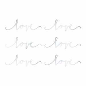 Schriftzug Love 6 Stück ca. 20 cm DNT1-018 silber--