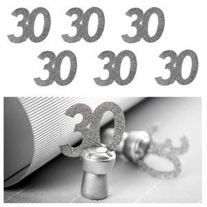 Glitzer-Konfetti 6cm 6er Zahl 30