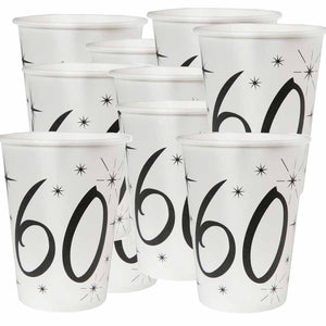 Black & White Becher mit Zahl 60