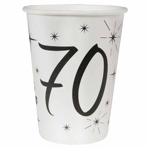 Black & White Becher mit Zahl 70