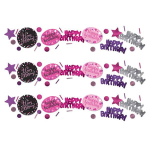 GLAMOUR PINK Happy Birthday Tischkonfetti