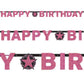 Glamour Pink XL Geburtstagsgirlande 2,13 m mit Zahl oder „Happy Birthday“