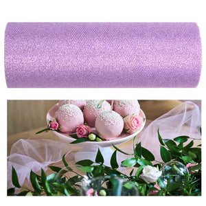 Glitzer-Tüll Dekostoff 15cm x 9m lavendel