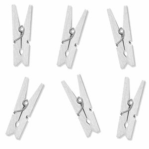 10 Holzklämmerchen 3,5 cm weiß