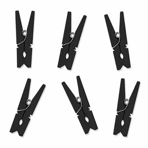 10 Holzklämmerchen 3,5 cm schwarz