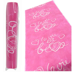 Tischläufer Vlies "La vie est belle" rosa