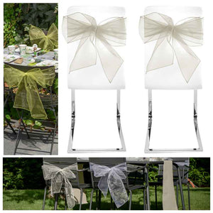 Stuhlschleife Organza 4er creme