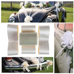 Schleifen-Set Auto "Wedding kit" Creme