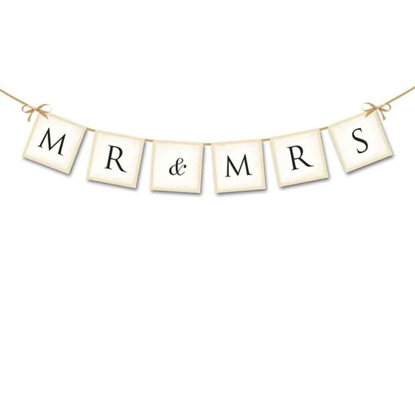 mr und mrs schriftzug