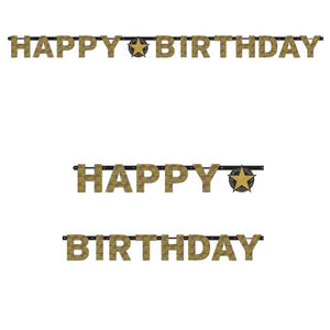 Glamour Gold Textkette XL Happy Birthday