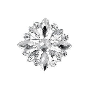 Deko-Spange Blume 2 Stück silbermetallic 4cm