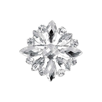 Deko-Spange Blume 2 Stück silbermetallic 4cm