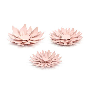 Papierdeko-Blumen zum Selbstbasteln 3 Stück puderrosa / altrosa