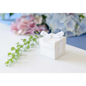 Geschenkboxen weiß mit Schleife 10 Stück