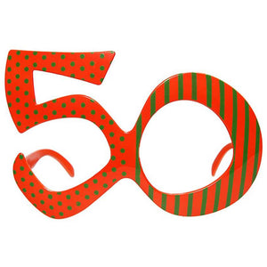 Party-Brille Zahl 50 orange