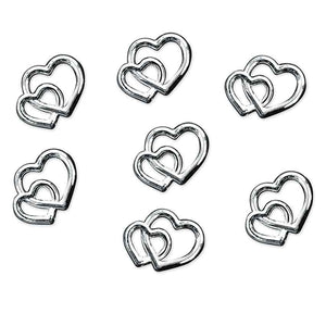 Applikation Herzen silber 25 Stück 1cm