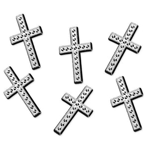 Applikation Kreuz silber 25 Stück
