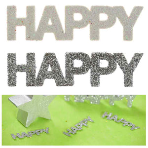 XL-Konfetti "Happy" silber/weiß S.4626/01--