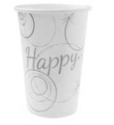 "Happy" weiß Papp-Becher 10er S.4612/01--