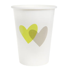Design-Herzen grün/grau Becher 10er