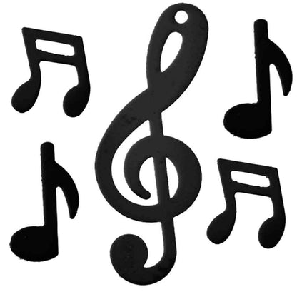Musiknoten konfetti schwarz