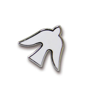 Anstecker Pin Friedenstaube aus Metall weiß emailiert 2cm Schmuck Taube