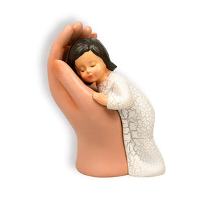 Figur "Mädchen in Hand" 10cm - farbig
