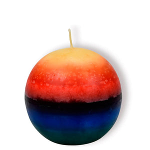 Kugelkerze Regenbogenkerze rund Durchmesser 7 cm