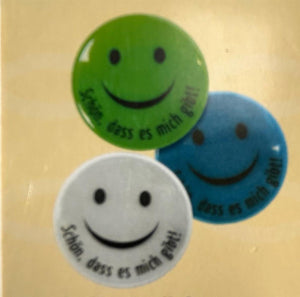 Smiley-Reflektor "Schön, dass es mich gibt" - blau