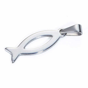 Schmuckanhänger Fisch aus Edelstahl, glänzend 2,4 cm