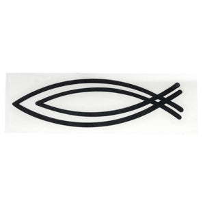 Fisch-Aufkleber in Doppelkontur 9,5 cm schwarz wetterfest und lichtbeständig – für Auto & Deko