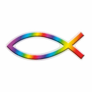 Aufkleber Fisch Regenbogenverlauf 9cm
