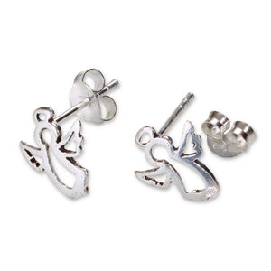 Schutzengel Ohrringe aus Sterlingsilber 1cm
