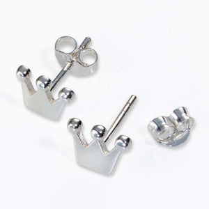 Ohrring Krone aus Sterlingsilber matt ca 0,7cm