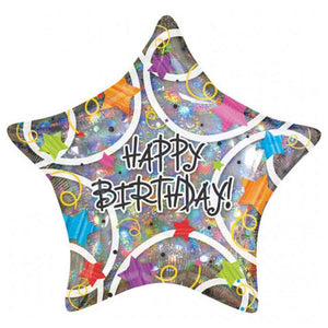 Folienballon Stern "Happy Birthday"
