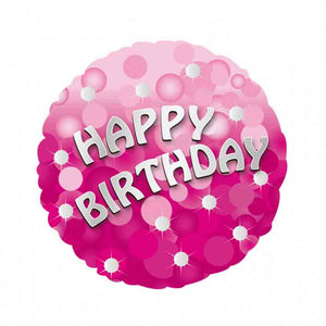 Folienballon Sparkle pink  "Happy Birthday"